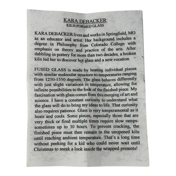 Dangle Drop Earrings Handmade Fused Glass Iridescent Blue Purple Pink New In Box - Picture 8 of 8